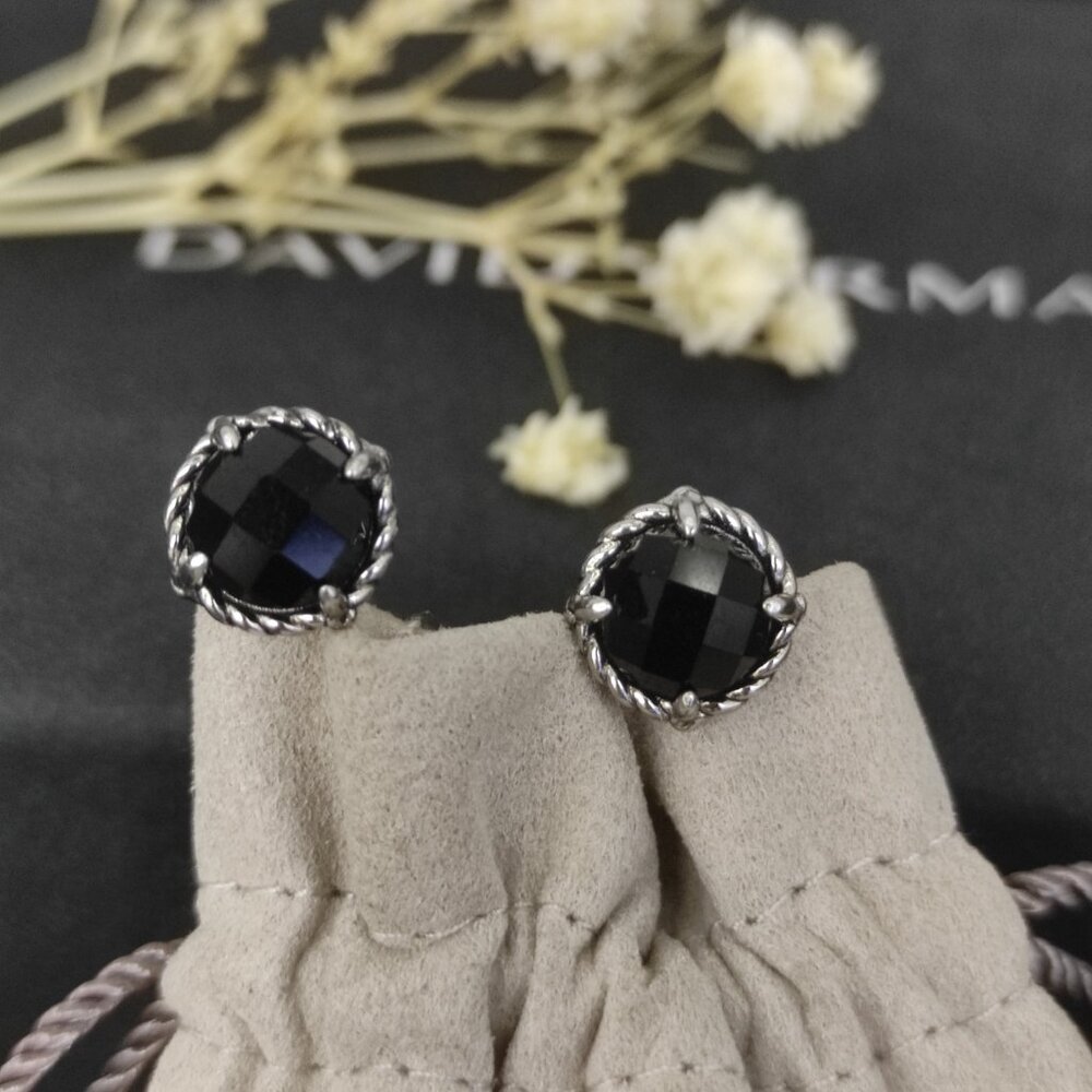 David Yurman black jewel stud earrings